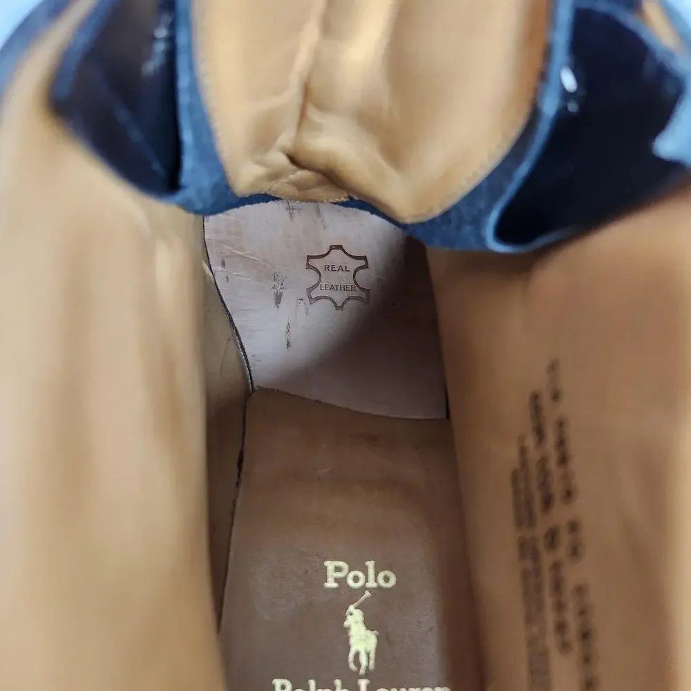 Polo Ralph Lauren Boots Mens 10.5 Navy Leather Vibram Hiker Bench Made England
